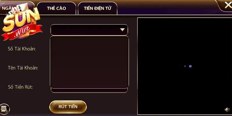 Giao diện thanh toán minh bạch hỗ trợ bạn rút tiền Sunwin thuận tiện